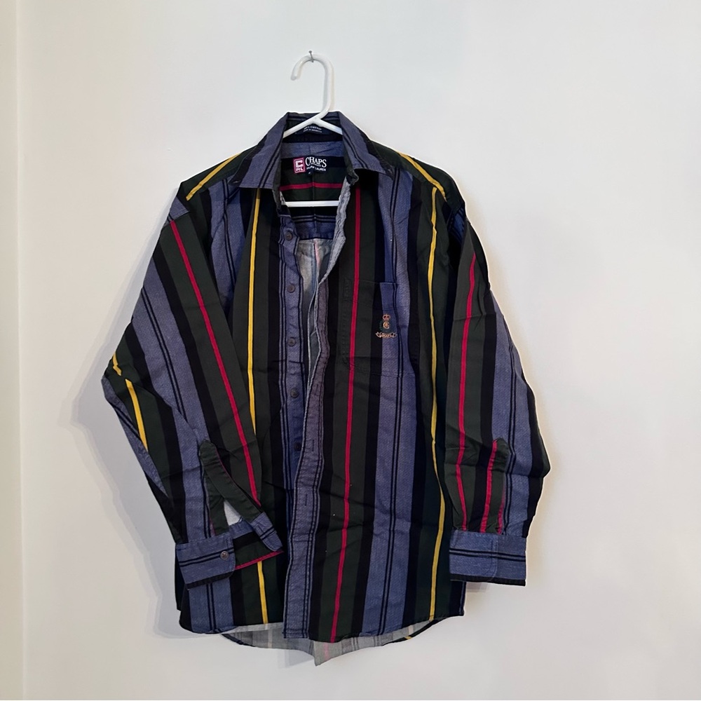 Vintage 90s Striped Chaps Ralph Lauren Button Down